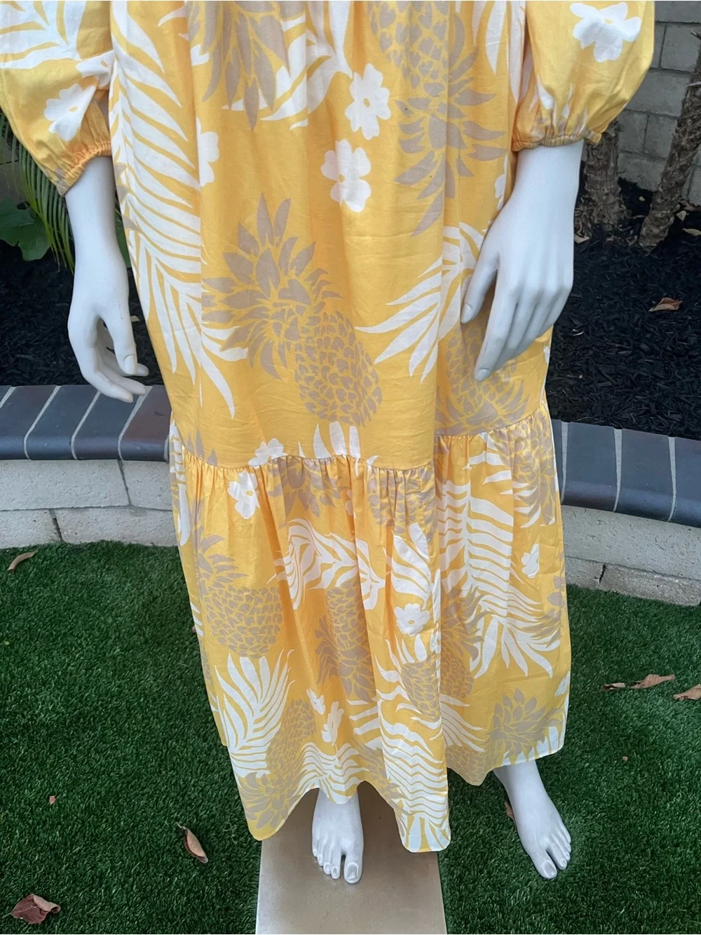 Reyn Spooner Yellow Tropical Print Maxi Dress - Picture 6 of 13